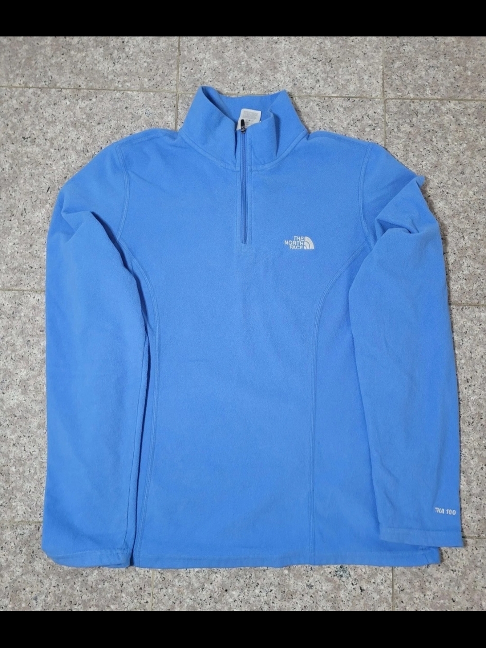 The North Face Women's Light Blue Half-Zip Fleece Pullover Size Medium